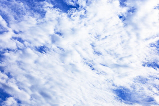 white cloudiness in dark blue sky in summer