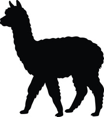 Fototapeta premium Alpaca silhouette vector. Llama vector icon