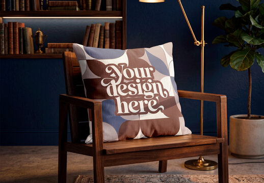 Pillow Library Chair Mockup