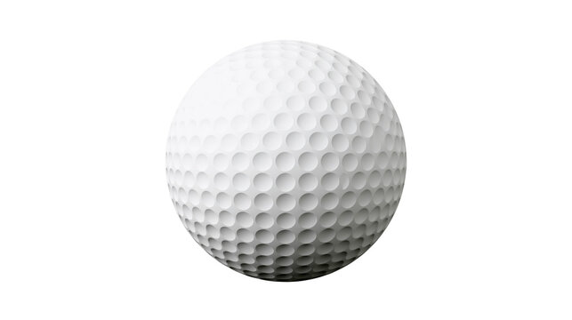 Isolated golf ball with intricate textured dimple pattern for athletic sport and recreational game