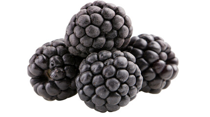 Isolated fresh ripe dark purple blackberries. Delicious organic fruit snack or ingredient. © Vincent
