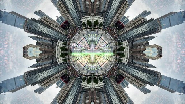 chongqing futuristic city abstract pattern