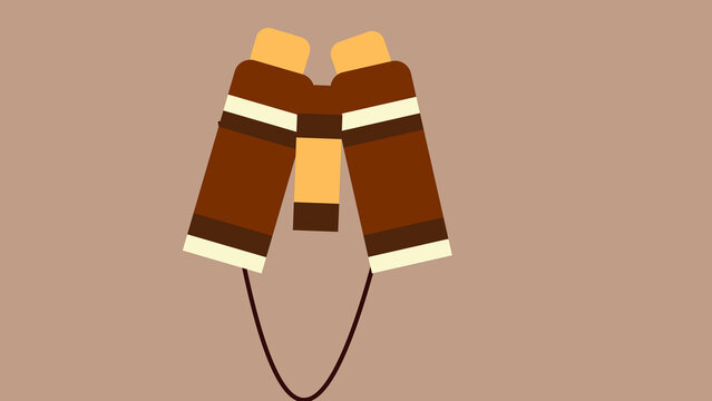 Abstract Vintage Binoculars on Brown Background