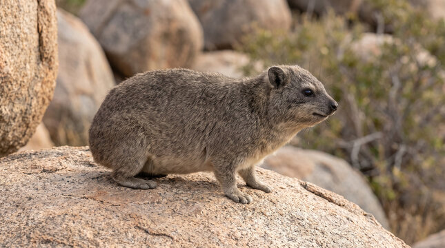 Rock Hyrax in Natural Rocky Outcrop Habitat