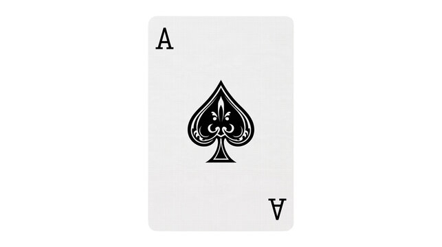 Isolated Ace of Spades playing card, a symbol of high stakes gambling and casino games