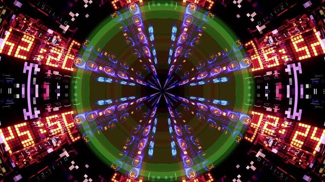 tunnel pattern made with changing digital numbers 