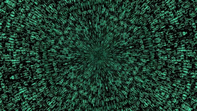 tunnel pattern made with changing digital numbers 