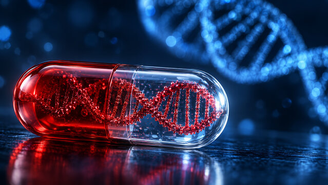 Medical capsule containing a DNA helix fragment for immunotherapy and gene-based vaccine delivery.
