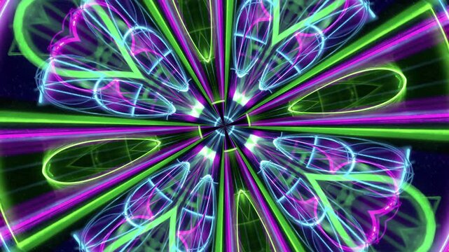 tunnel pattern made with changing digital numbers 