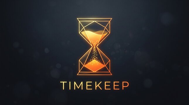 Polygonal hourglass with flowing sand a digital vector illustration
