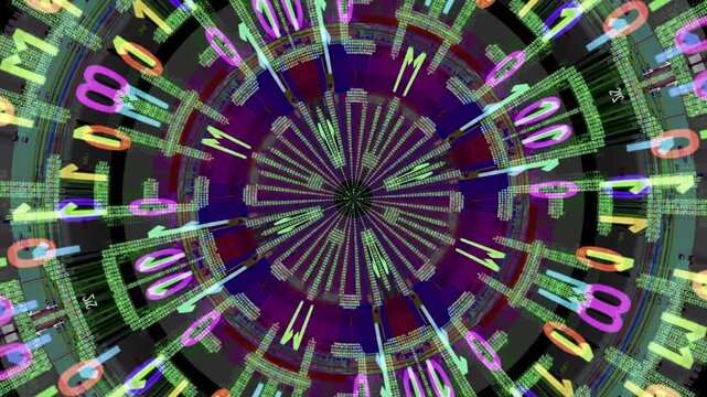tunnel pattern made with changing digital numbers 