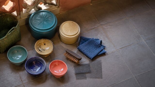 Ceramic Pottery and Cleaning Tools