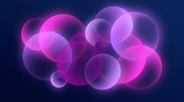 Abstract background featuring glowing purple and pink circular bokeh lights on dark blue backdrop