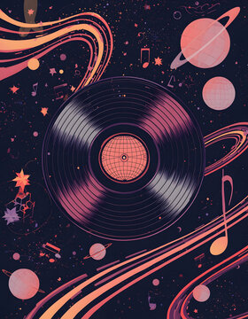 abstract background with vinyl records