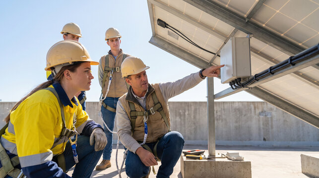 Rooftop cable routing training for solar teams