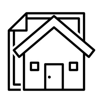 Real estate document property contract and housing paperwork line art icon vector illustration with document contract paperwork property mortgage agreement illustration business corporate