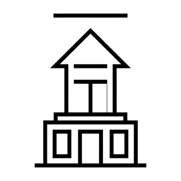 Modern minimalist real estate business property management line art icon vector illustration with property building architecture investment mortgage construction illustration business template