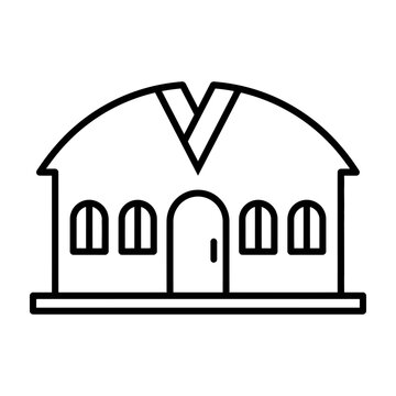 Commercial property real estate building arched line art icon vector illustration with building architecture corporate illustration business minimalist template dashboard presentation