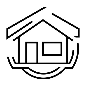 House investment and property management vector outline icon concept with real estate mortgage vector home security housing market residential property estate agency building symbol investment