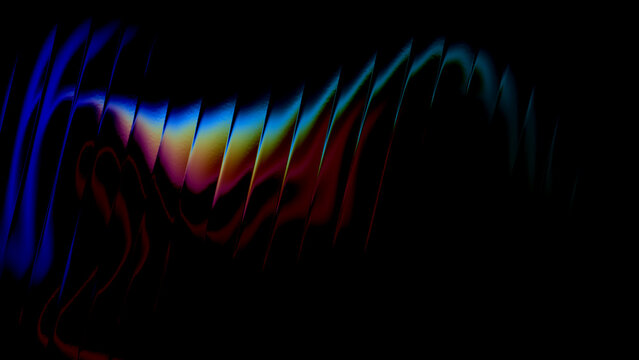 Blue Cyan Neon Wave Abstract Background