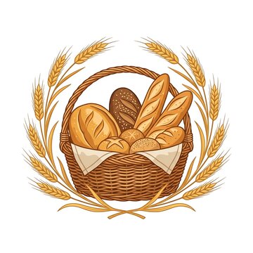 Fresh Baked Bread Assortment in a Wicker Basket