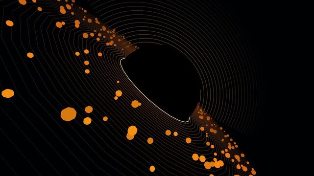 Gravitational Lensing Around Black Hole with Glowing Accretion Disk and Photon Ring in Abstract 3D 4K Ultra HD Space Simulation