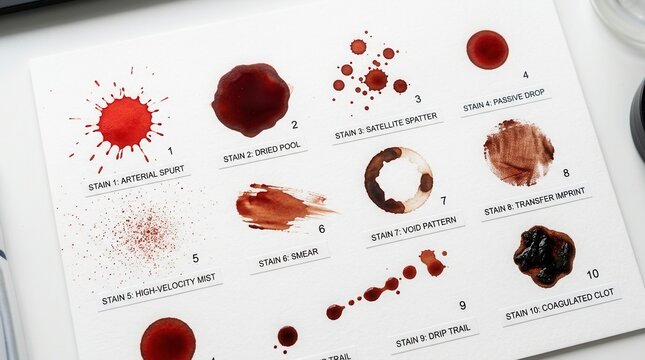 Forensic Science Blood Spatter Patterns Chart And Analysis