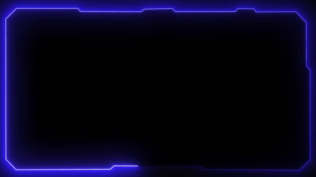 Futuristic digital HUD cyber frame technology for video overlay templates.Digital HUD futuristic motion graphic element cyber generated background .HD video animation .