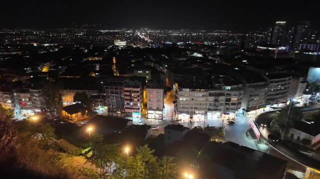 A view of Bursa taken from the Tophane district in the city of Bursa, Turkey.