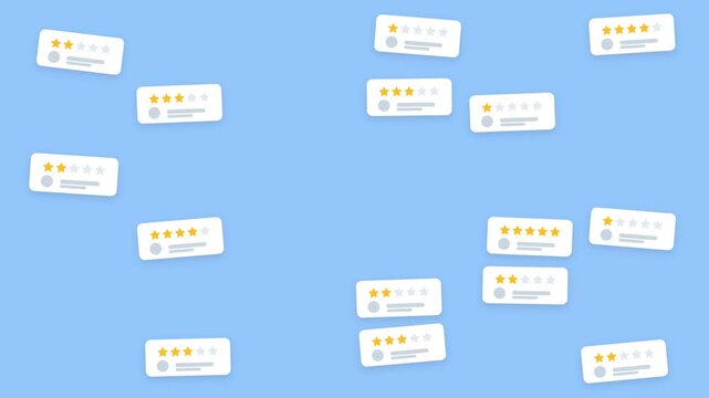 Customer Reviews and Star Ratings Social Proof Concept Animation