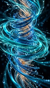 Vertical abstract swirling light vortex