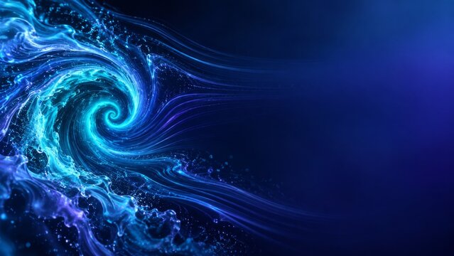 Abstract swirling light vortex with flowing ribbons