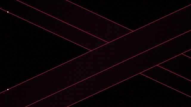 Motion graphics animation of intersecting diagonal neon lines with soft glowing dots on dark modern background for broadcast commercial and video intro