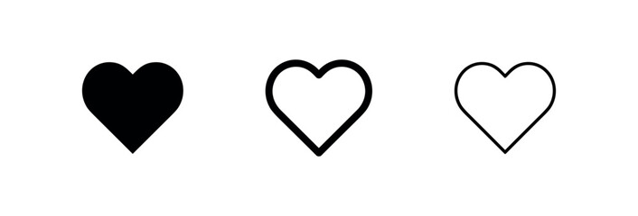 Obraz premium Heart Icon Set - Love, Like, Favorite, and Social Media Symbol