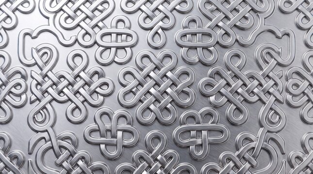 Metallic Celtic Knot Embossed Pattern Background