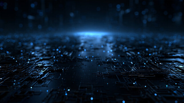 Abstract Digital Technology Background with Glowing Circuit Pattern