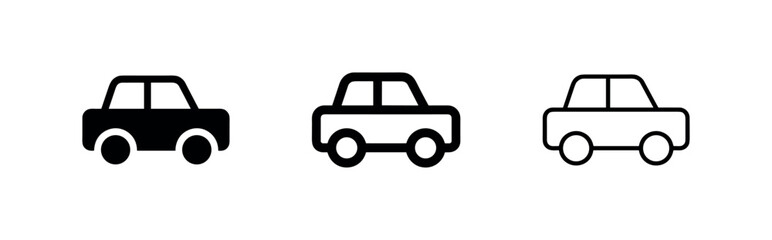 Obraz premium Simple sedan car icons set