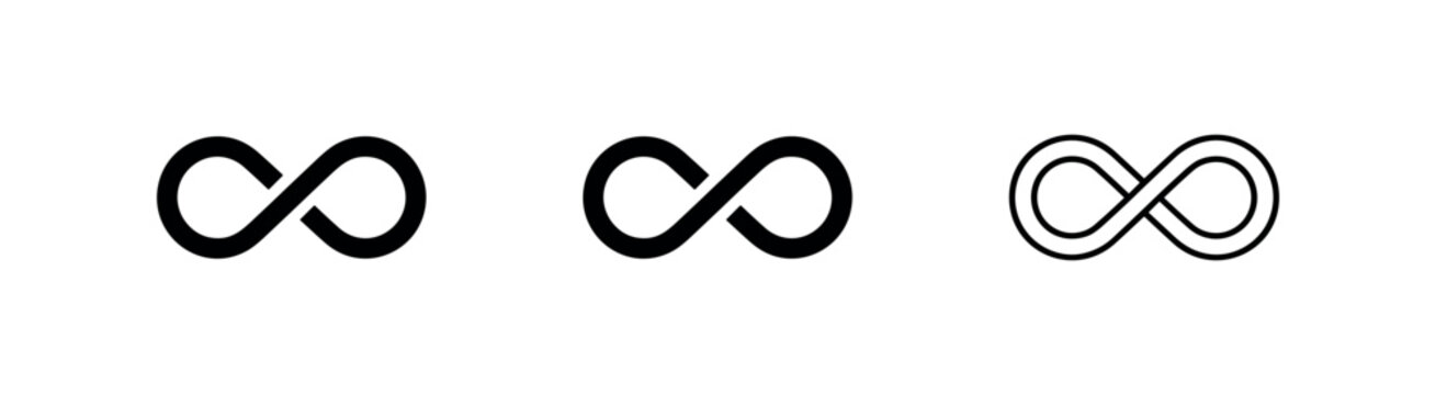 Infinity Symbol Set Representing Eternal Loop and Endless Mathematics Concept