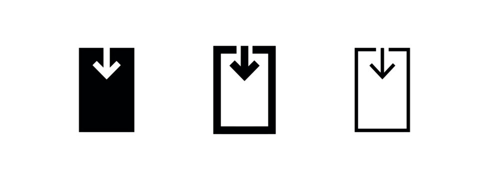 Download import arrow icon set