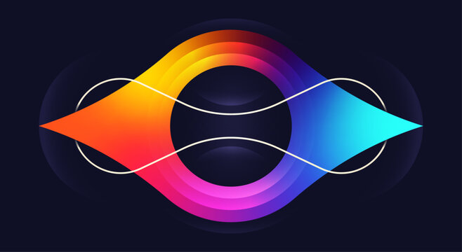 Minimalist abstract background design with a vibrant gradient shape. Vector illustration.