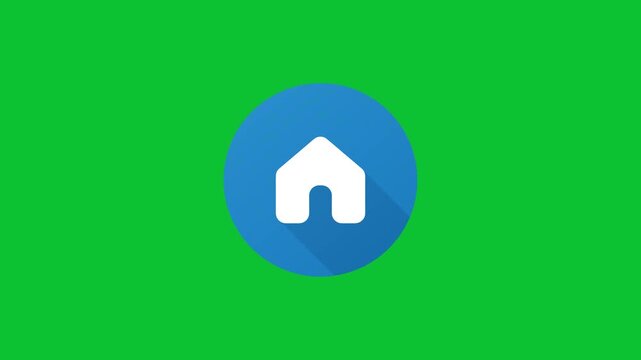 Animated Home Flat Solid Icon with Smooth Motion