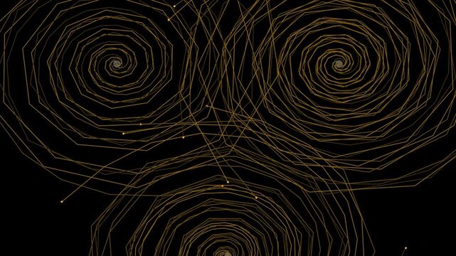 Gold magnetic pendulum chaos field lines animation