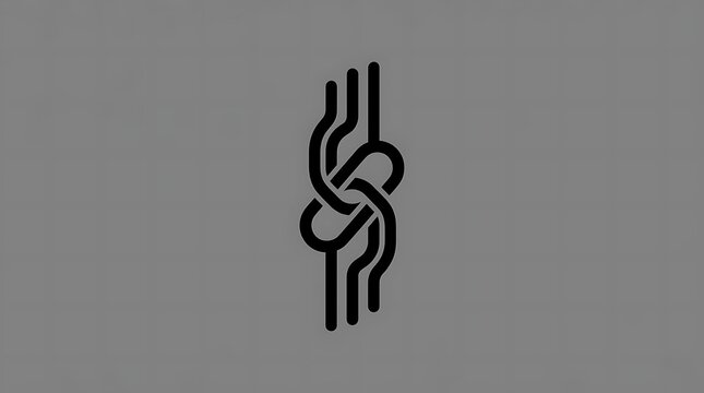 Abstract Knot Icon on Gray Background