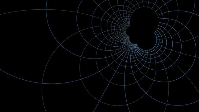 Blue Mobius transformation complex grid animation