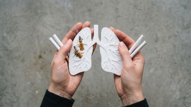 Dangerous Lungs Graphic Representation Of Smoking Harm