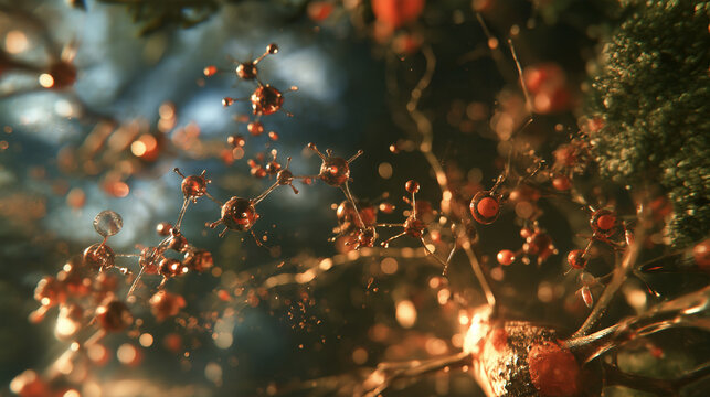 Serotonin Biosynthesis Pathway: Tryptophan Metabolism Neuroscience Concept Illustration
