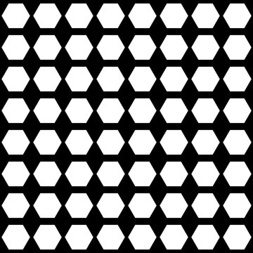 Transparent PNG file of Seamless White Hexagon Geometric Pattern on Black Background