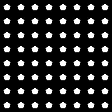Seamless White pentagon  Geometric Pattern on Black Background