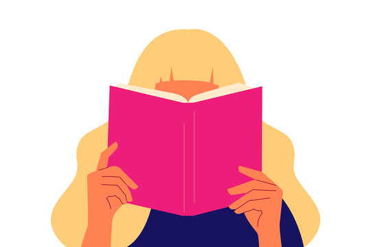 Flat vector illustration of a blonde girl reading a book. Perfect for self-directed learning, education, literature, libraries, book clubs, reading apps, school content, and editorial designs, PNG