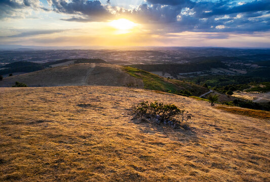 Malvern Hills sunset,on the day of UK Solar Eclipse 2026,Malvern,Worcestershire,England,UK